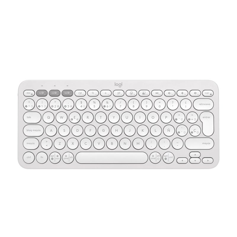 LOGITECH - Teclado Bt Multidispositivo Logitech Pebble Keys 2 K380s, Blanco
