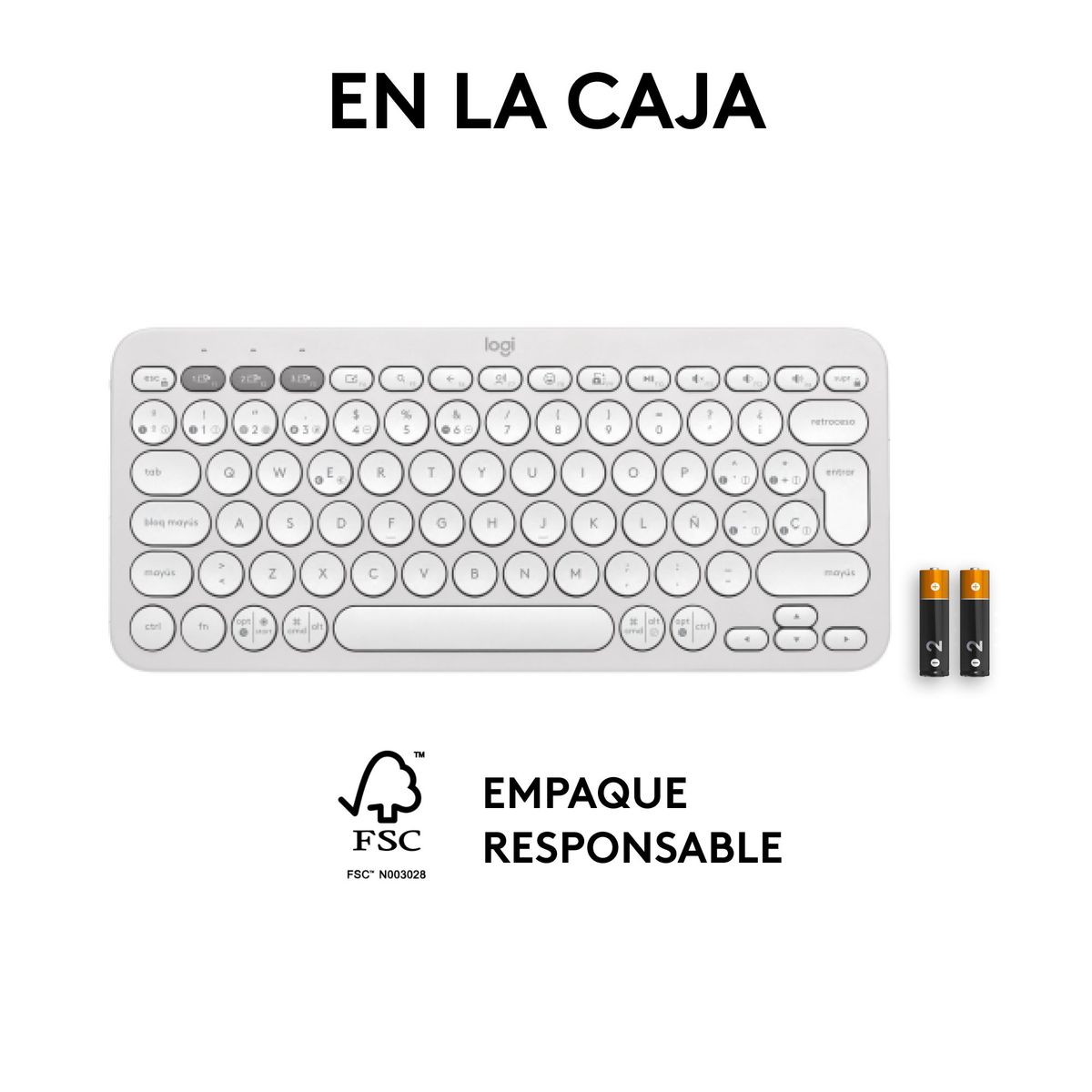 LOGITECH - Teclado Bt Multidispositivo Logitech Pebble Keys 2 K380s, Blanco