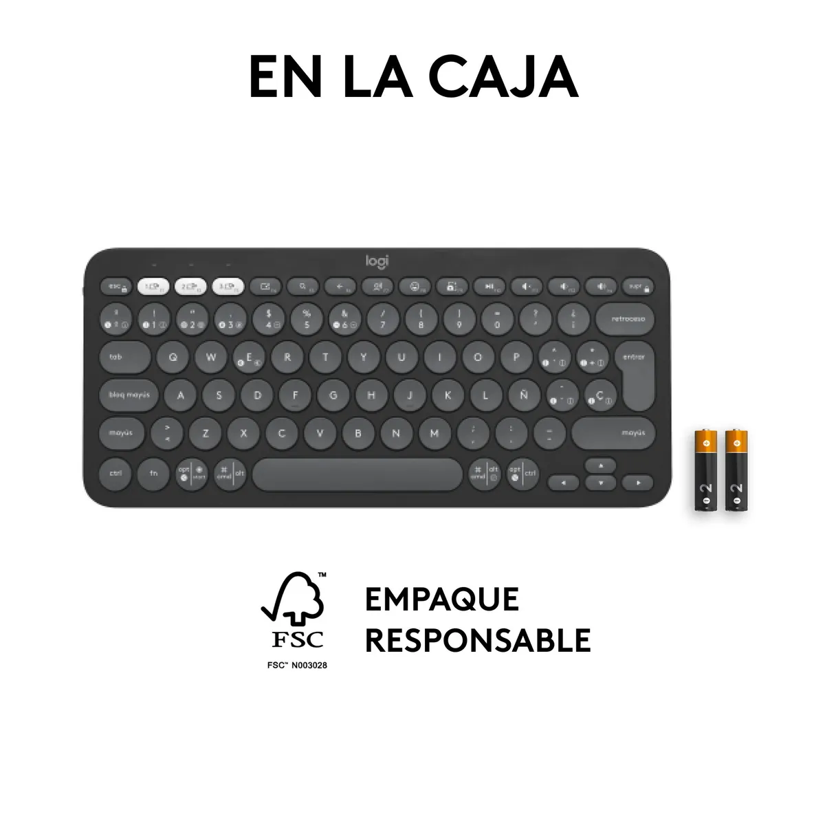 LOGITECH - Teclado Bt Multidispositivo Logitech Pebble Keys 2 K380s, Negro
