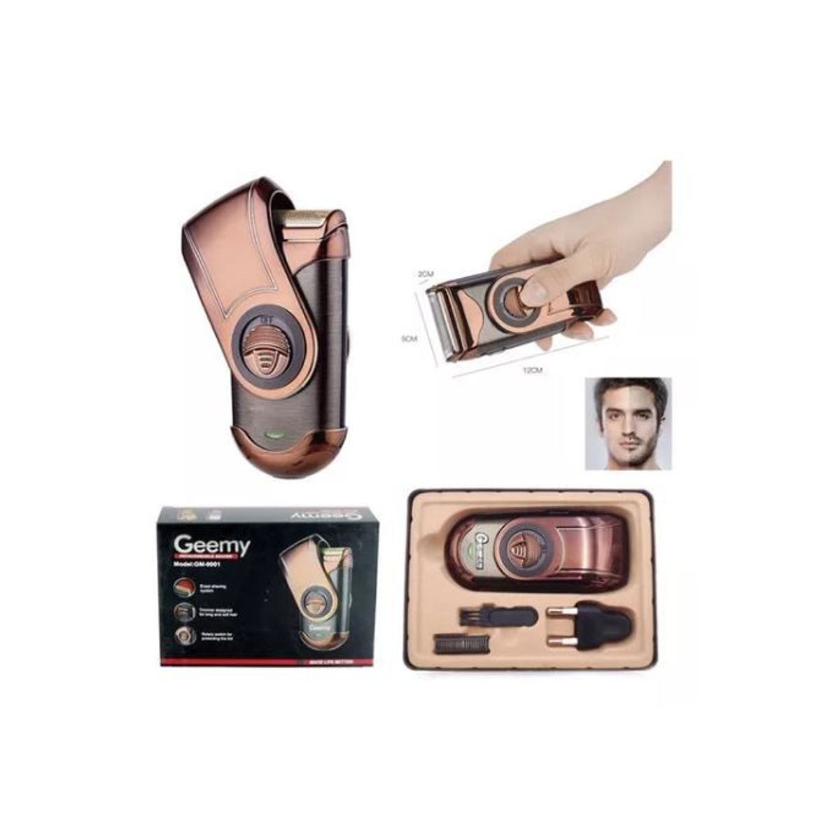 SHEN HUANG - Mini Maquina De Afeitar Shaver Recargable Portable