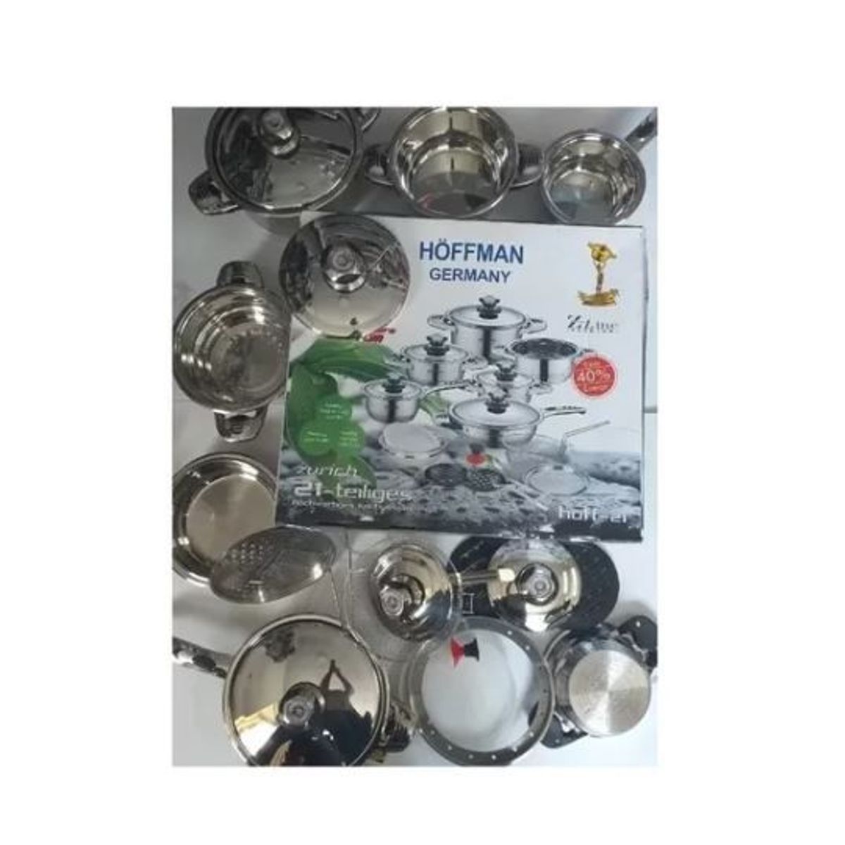 SHEBA - Ollas Hoffman Germany 21 Pzs Acero Quirúrgico Original