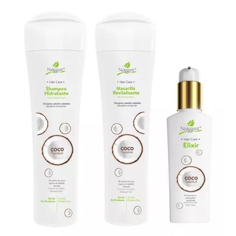 NAISSANT - Kit Naissant Shampoo  Mascarilla  Aceite Coconut Hidratante