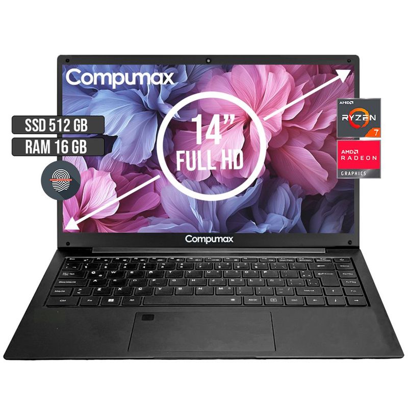 COMPUMAX - PORTATIL COMPUMAX AMD RYZEN 7-5700U SSD 512GB RAM 16GB LED 14 FULL HD