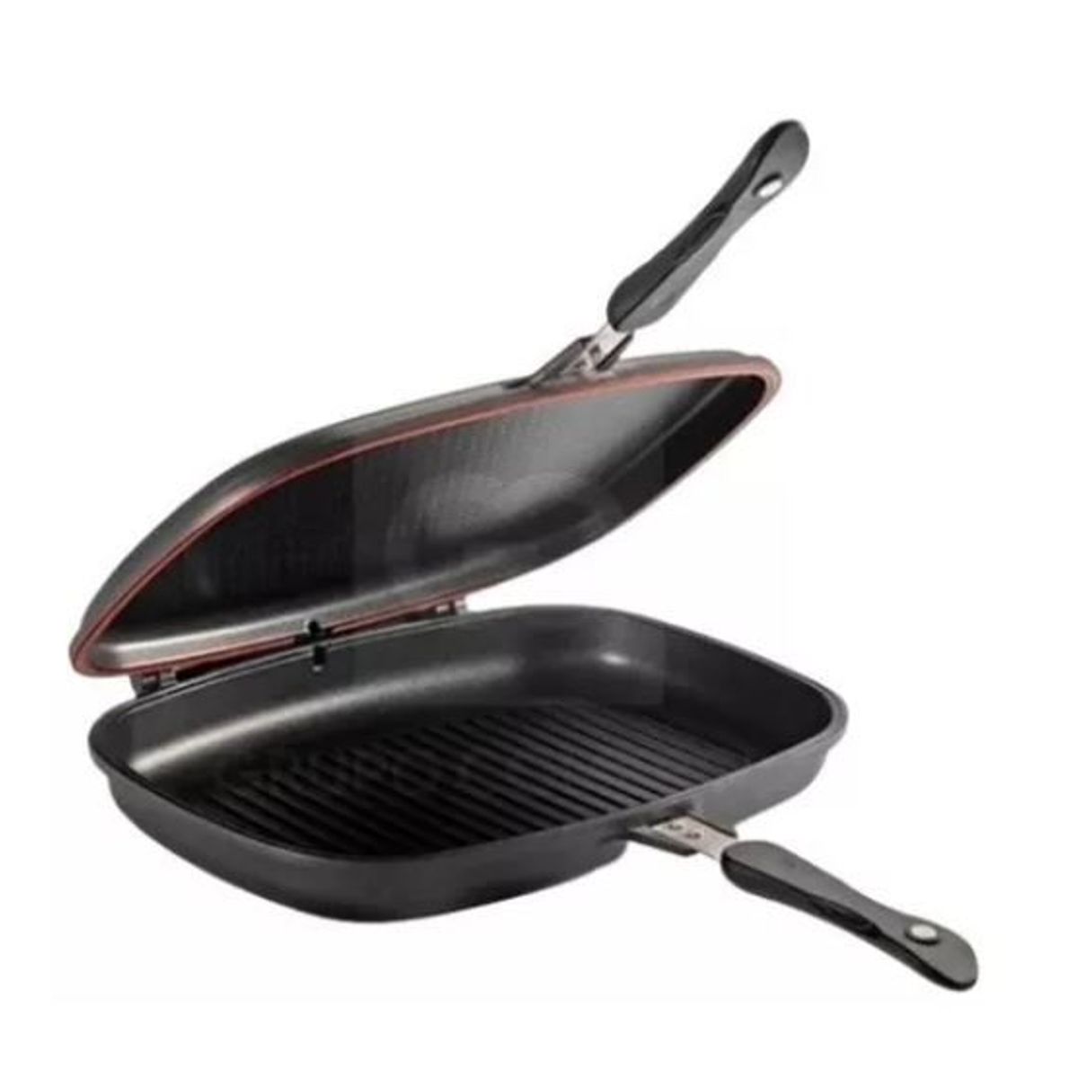 DIANSHENG - Sartén Doble Parrilla Italiano Desini 36 Cm Antiade Origina