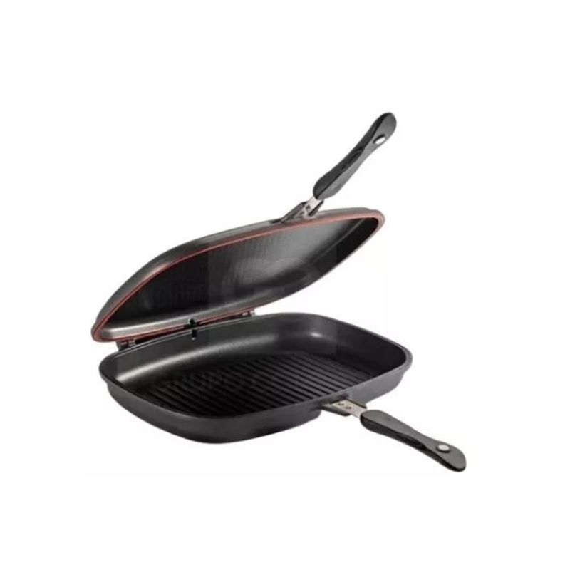 DIANSHENG - Sartén Doble Parrilla Italiano Desini 36 Cm Antiade Origina