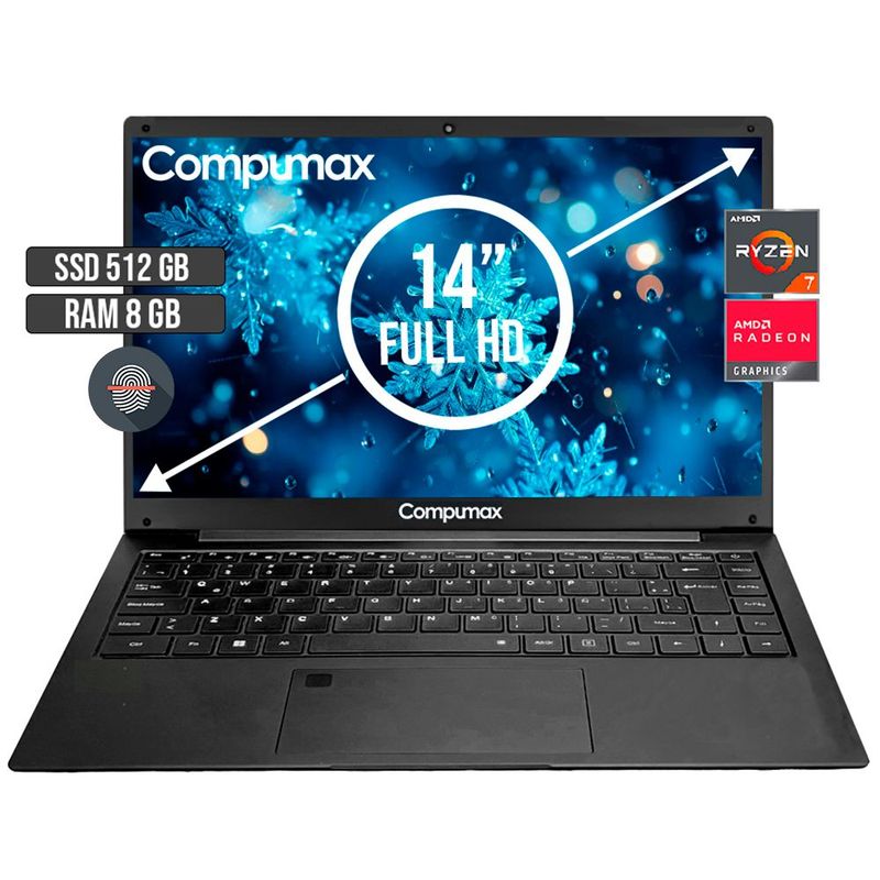 COMPUMAX - PORTATIL COMPUMAX AMD RYZEN 7-5700U SSD 512GB RAM 8GB LED 14 FULL HD