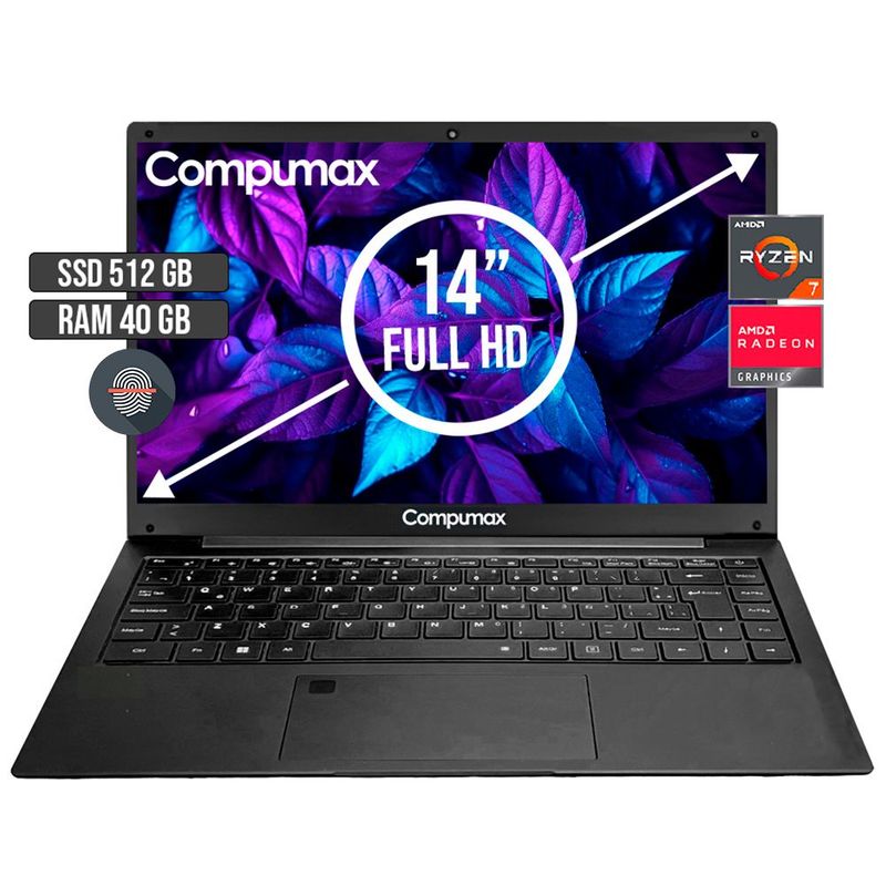 COMPUMAX - PORTATIL COMPUMAX AMD RYZEN 7-5700U SSD 512GB RAM 40GB LED 14 FULL HD