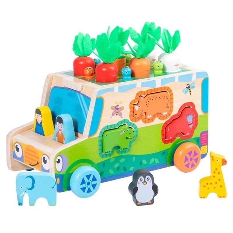 GENERICO - Bus Didactico Multifuncional de Madera Montessori Niños