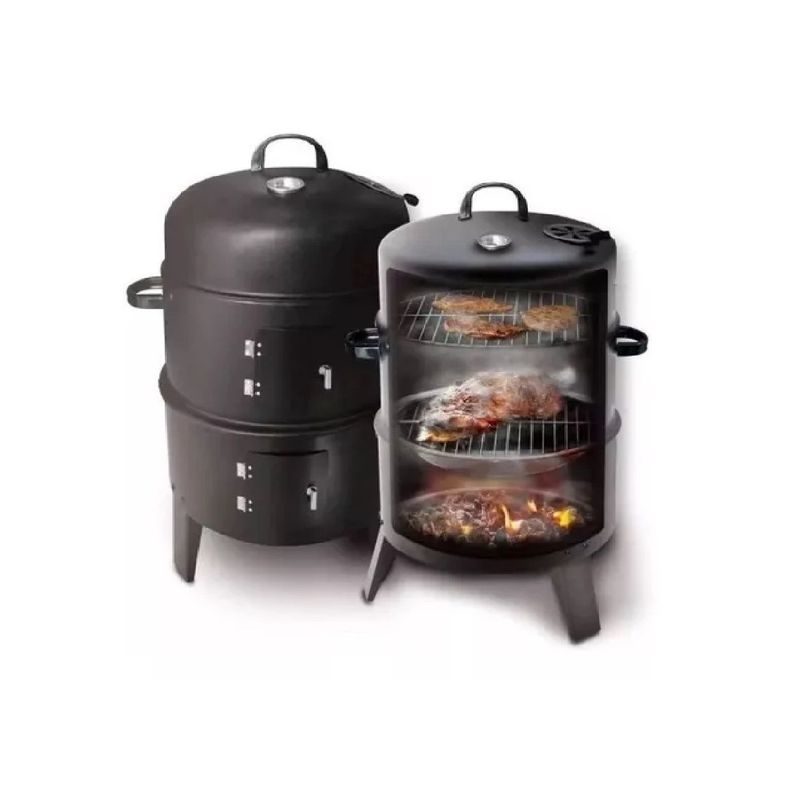 GENERICO - Barril Asador Bbq Termómetro Orejas 2 Puertas Asados