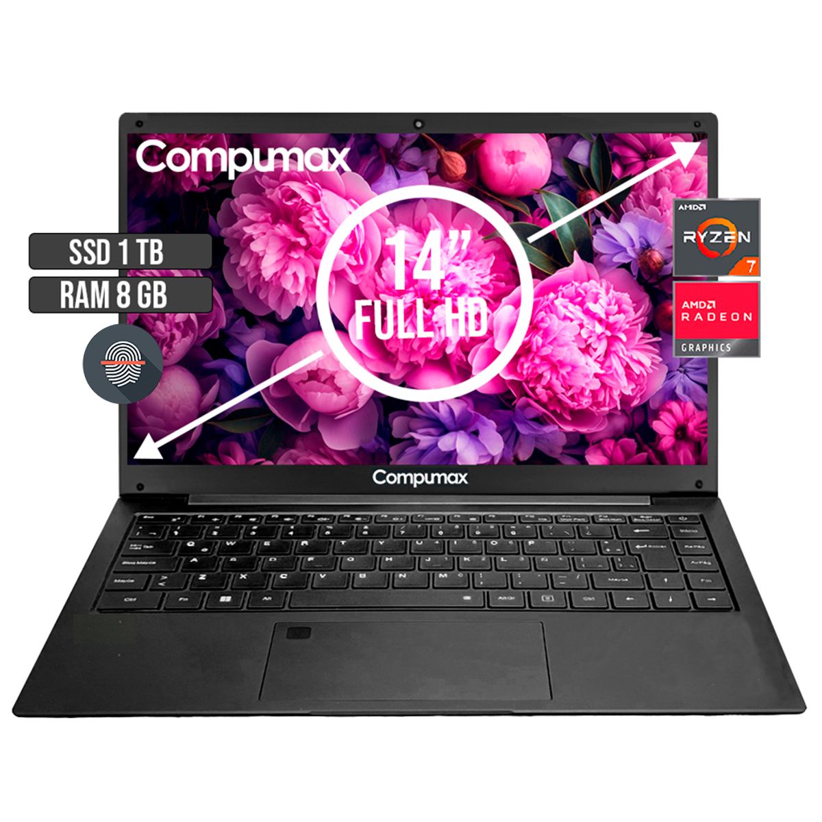 COMPUMAX - PORTATIL COMPUMAX AMD RYZEN 7-5700U SSD 1TB RAM 8GB LED 14 FULL HD