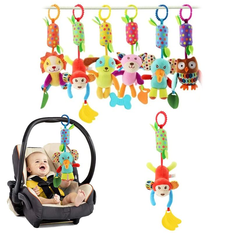 BABY ON - Sonajero Colgante Para Coche O Cuna Con Mordedor Mico