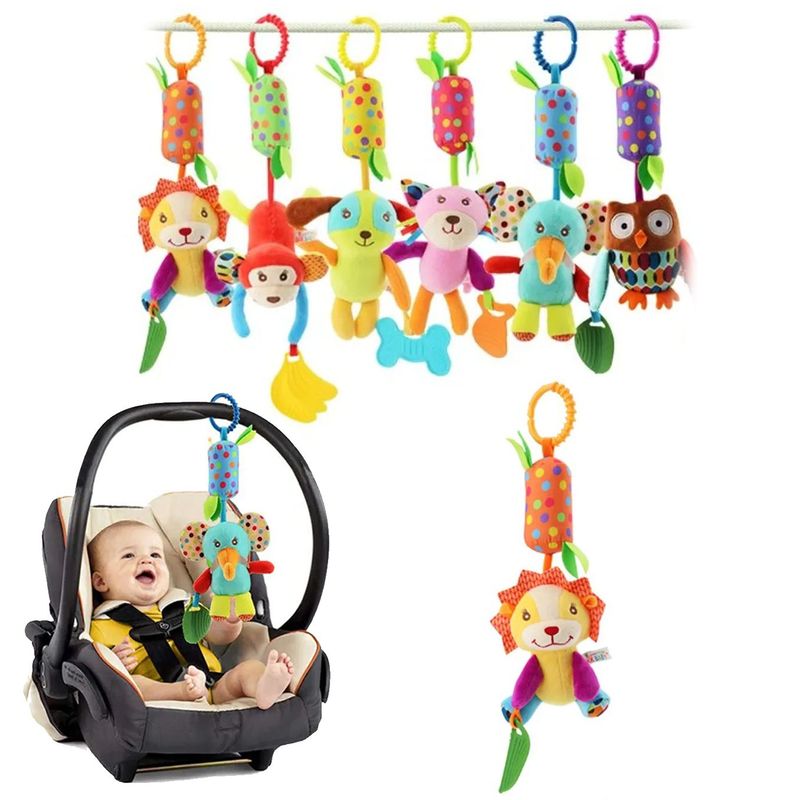 BABY ON - Sonajero Colgante Para Coche O Cuna Con Mordedor Leon