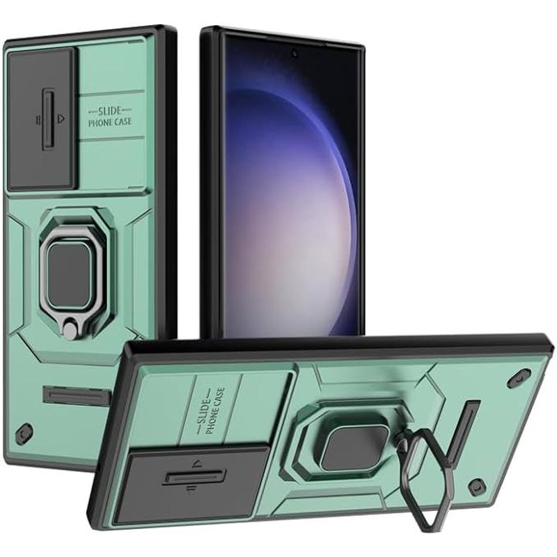 GENERICO - Funda Protección Cámara Slider Compatible Samsung S24 Verde