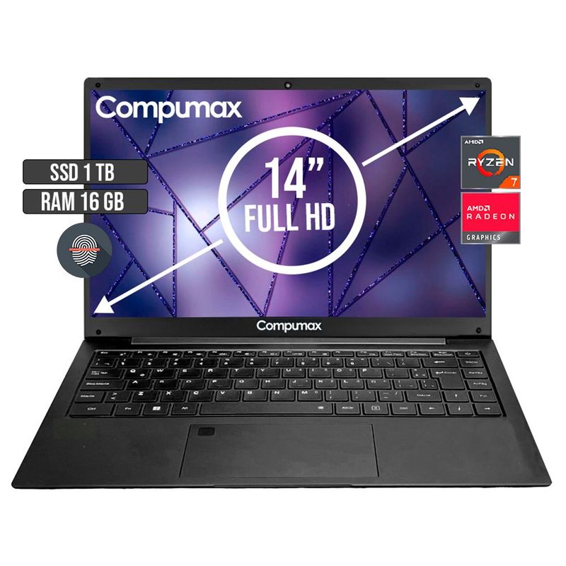 COMPUMAX - PORTATIL COMPUMAX AMD RYZEN 7-5700U SSD 1TB RAM 16GB LED 14 FULL HD