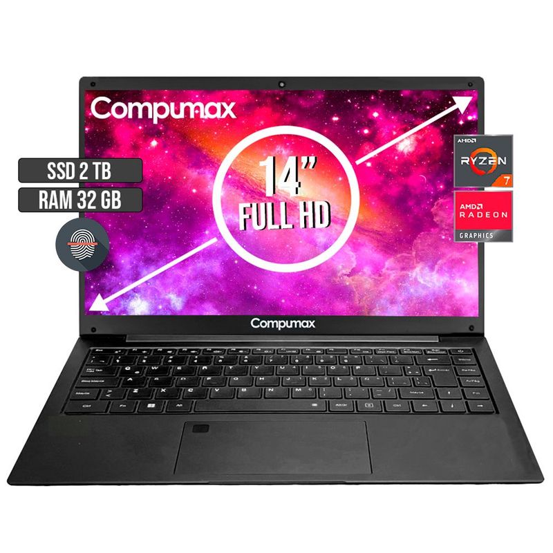 COMPUMAX - PORTATIL COMPUMAX AMD RYZEN 7-5700U SSD 2TB RAM 32GB LED 14 FULL HD