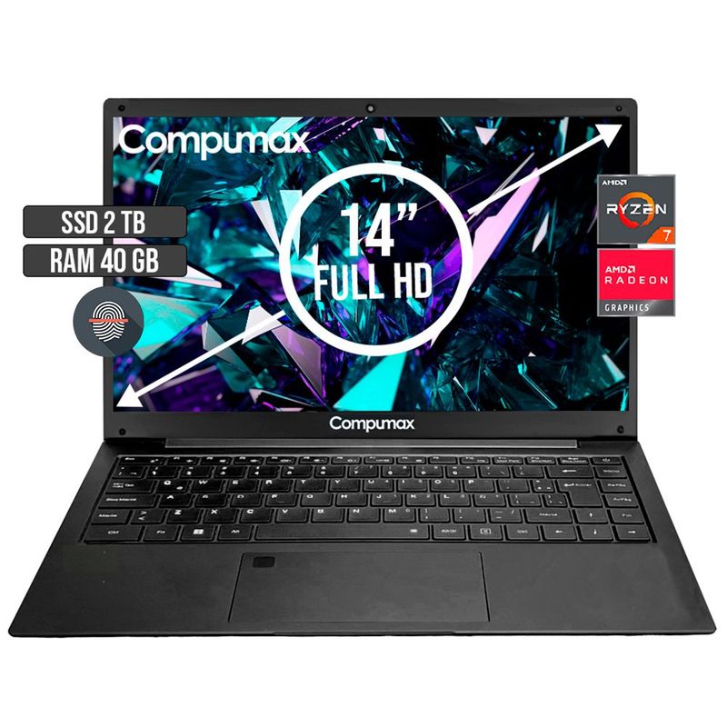 COMPUMAX - PORTATIL COMPUMAX AMD RYZEN 7-5700U SSD 2TB RAM 40GB LED 14 FULL HD