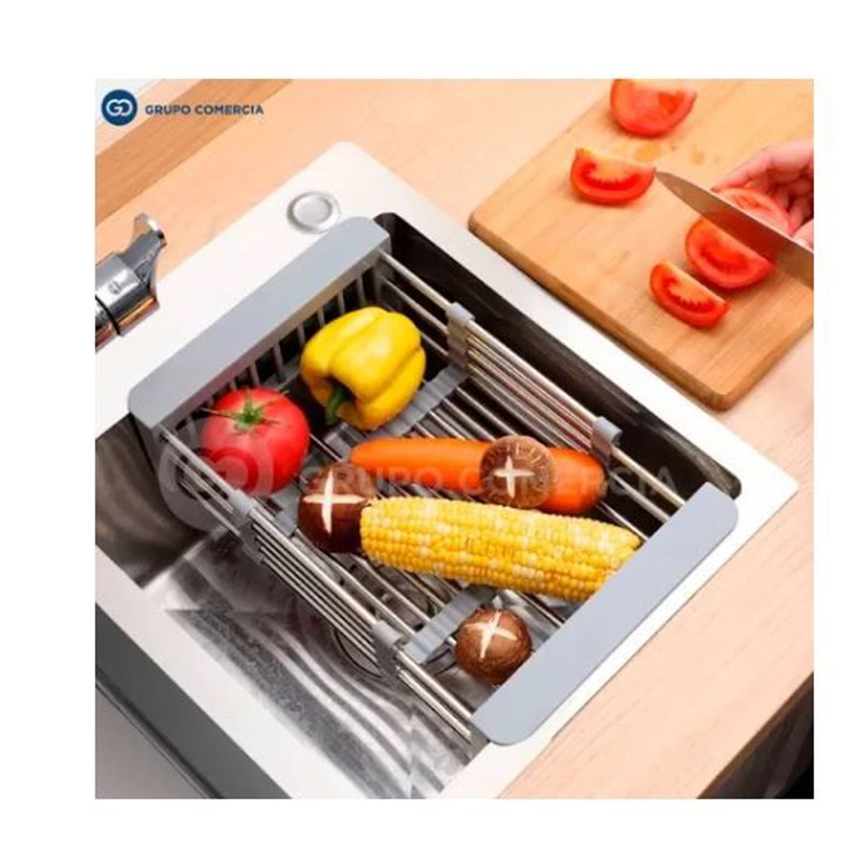 SHEN HUANG - Secador De Platos Y Alimentos Expandible En Acero Inoxidable