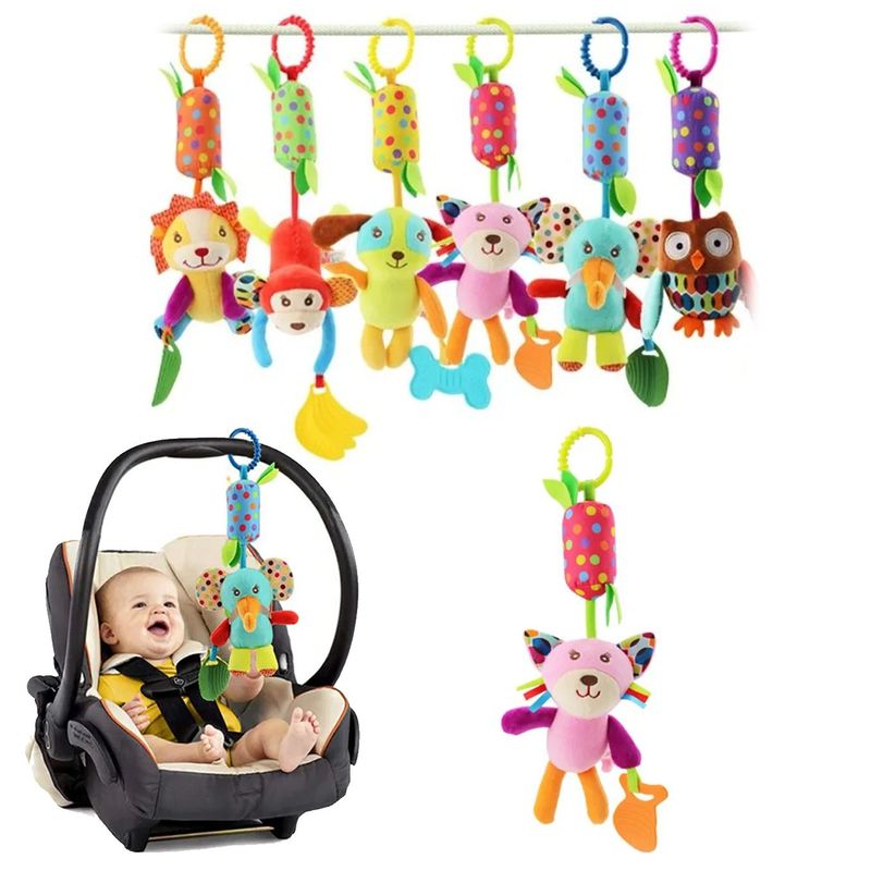 BABY ON - Sonajero Colgante Para Coche O Cuna Con Mordedor Gato