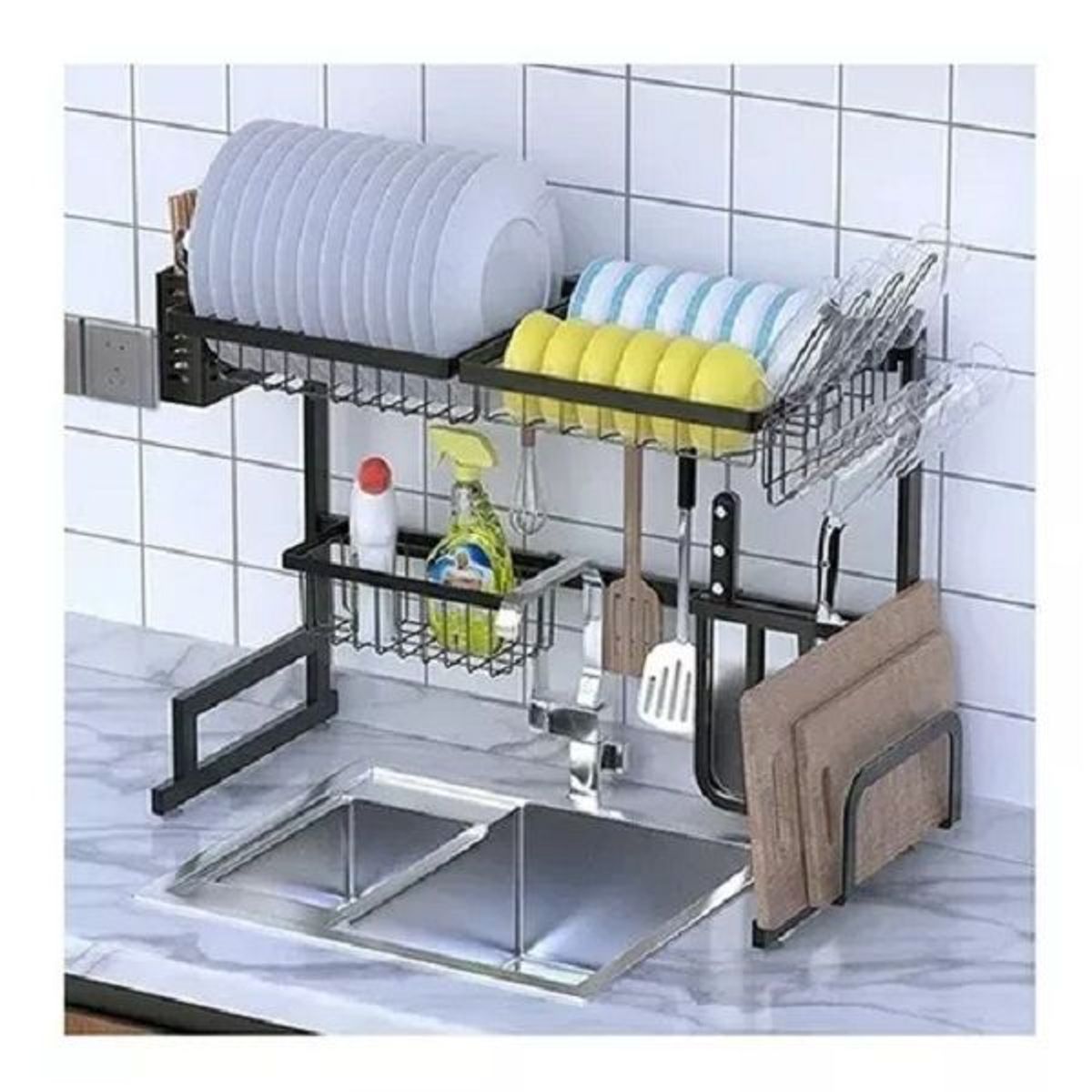 GENERICO - Escurridor Platos Loza Cubiertos Seca cocina 65cm