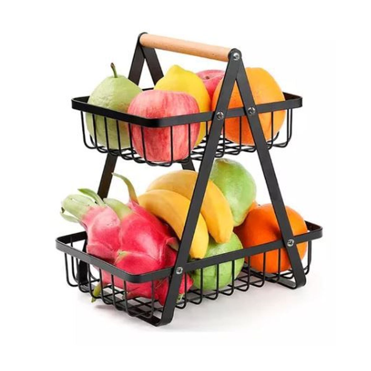 SHEN HUANG - Organizador De Cocina Metálico Frutero Y Alimentos 2 Pisos