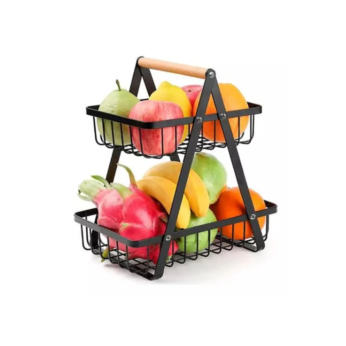 SHEN HUANG - Organizador De Cocina Metálico Frutero Y Alimentos 2 Pisos