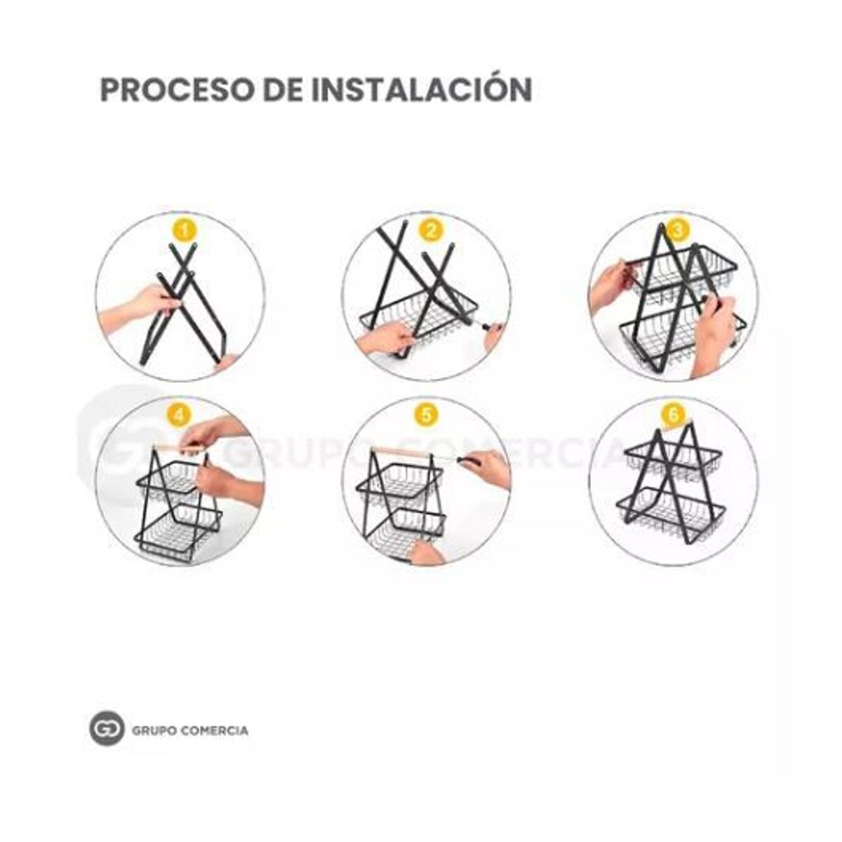 SHEN HUANG - Organizador De Cocina Metálico Frutero Y Alimentos 2 Pisos