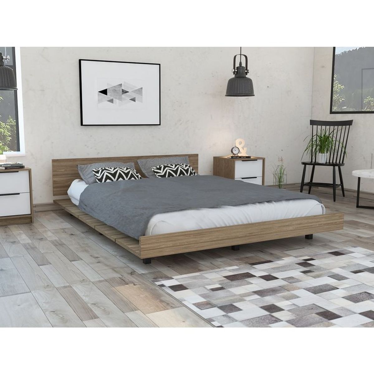 RTA MUEBLES - Cama 1.60 kaia miel/blanco cmb 3882 RTA