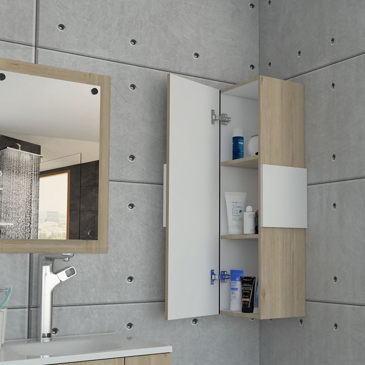 RTA MUEBLES - Mueble auxiliar de baño vanguard Rovere Blanco mrb 3824