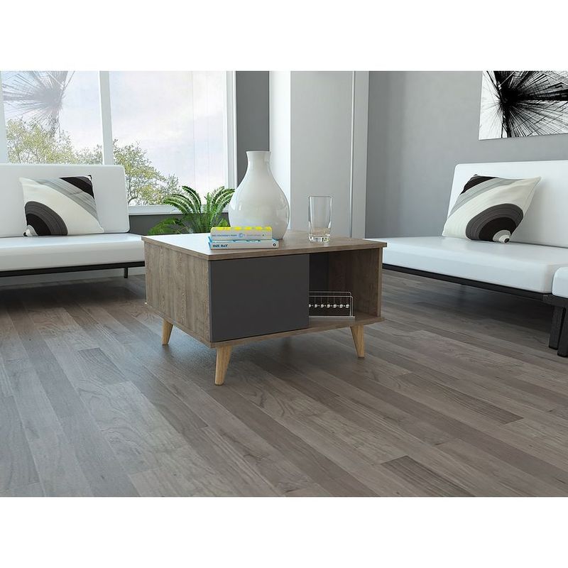 RTA MUEBLES - Mesa de centro salem  rta muebles mmp 3241 miel + plomo