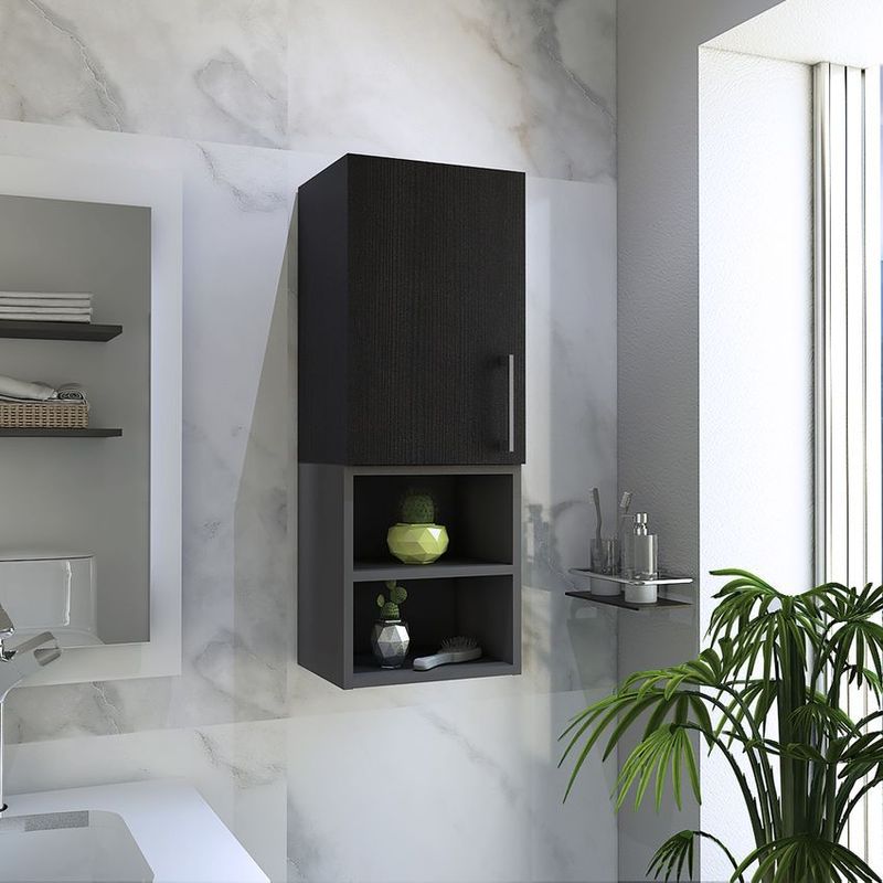 RTA MUEBLES - Mueble auxiliar de baño madrid Wengue+Blaco mwp 3819