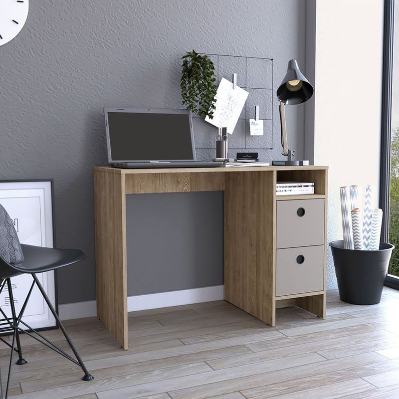 RTA MUEBLES - Escritorio khali z100 miel + taupe emt 9438