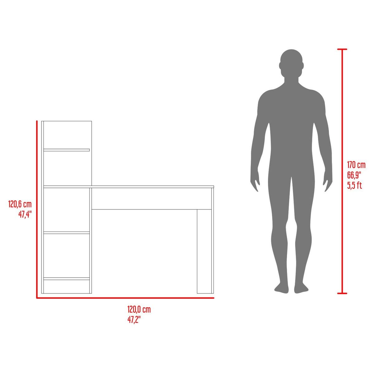 RTA MUEBLES - Escritorio 120 vilnna Bardolino ezb 9378