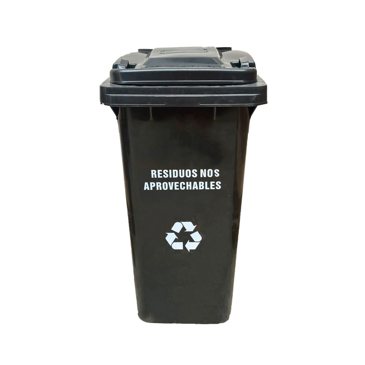 TRIPLE CLEAN - Contenedor de basura de 120 litros negro