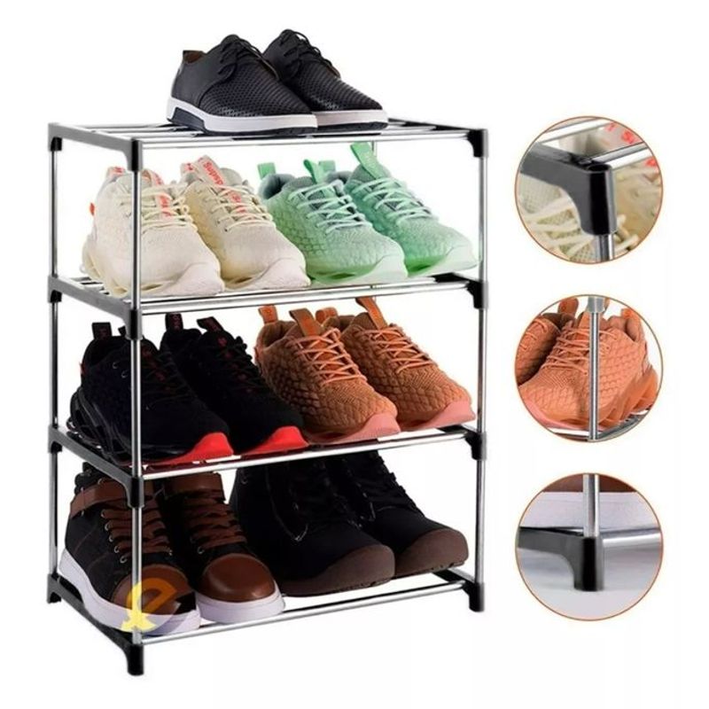 GENERICO - Zapatero Organizador De Zapatos Metálico 4 Niveles Practico