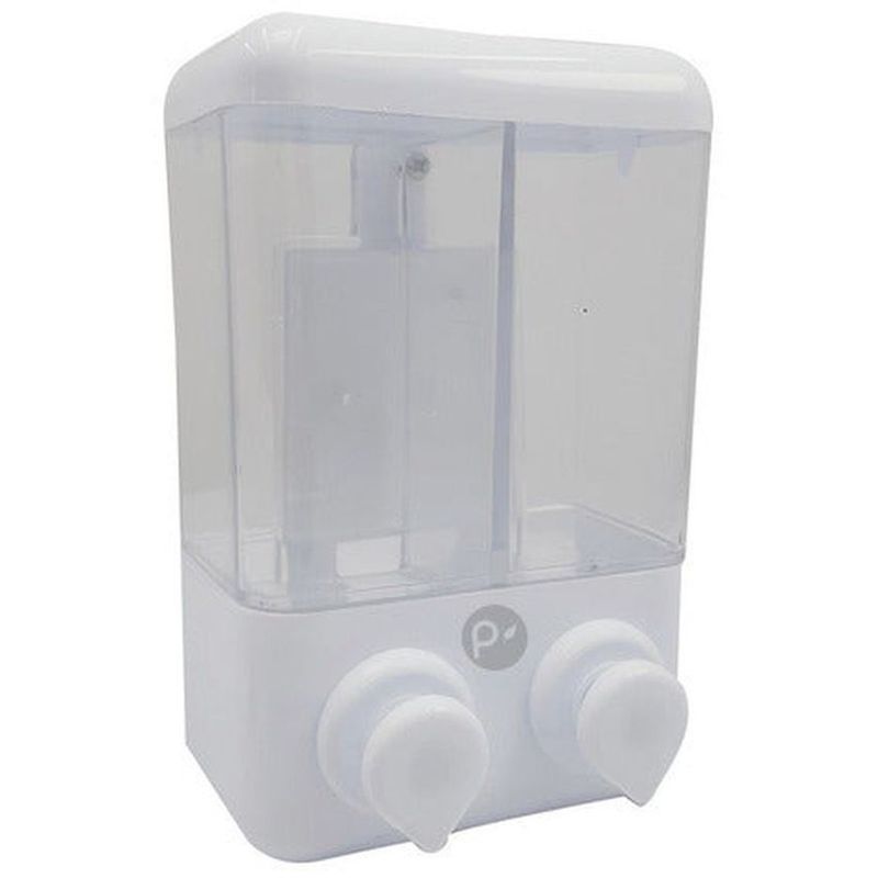 GENERICO - Dispensador de jabón doble para baño 2 en 1