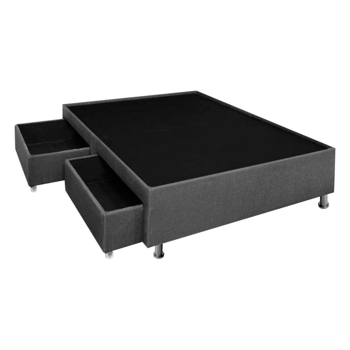 DORMIPUFF - Base Cama Con Cajones queen 160cm Closet Gris Dormipuff