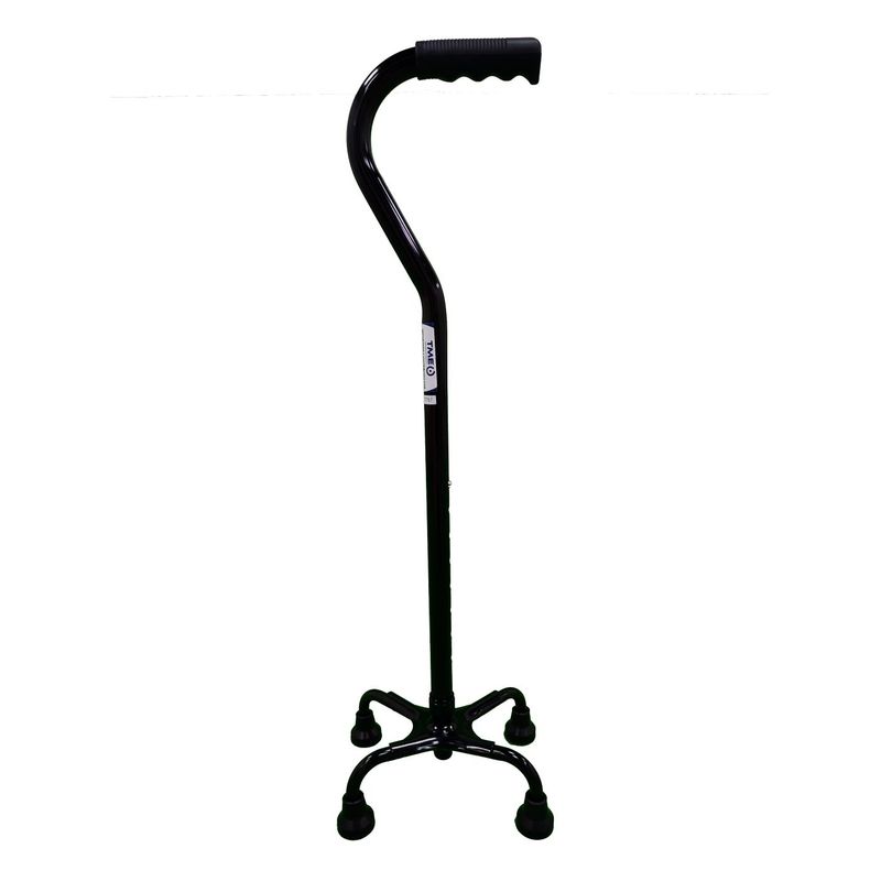 TME - Bastón 4 apoyos en aluminio cuello cisne – Negro_.