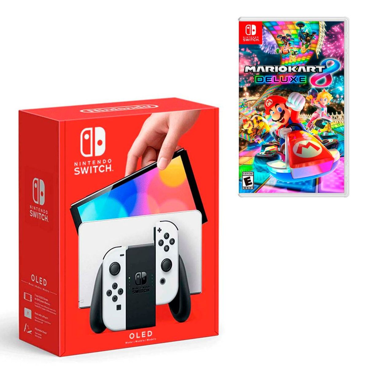 NINTENDO SWITCH - Consola Nintendo Switch Oled Blanca + Mario Kart 8