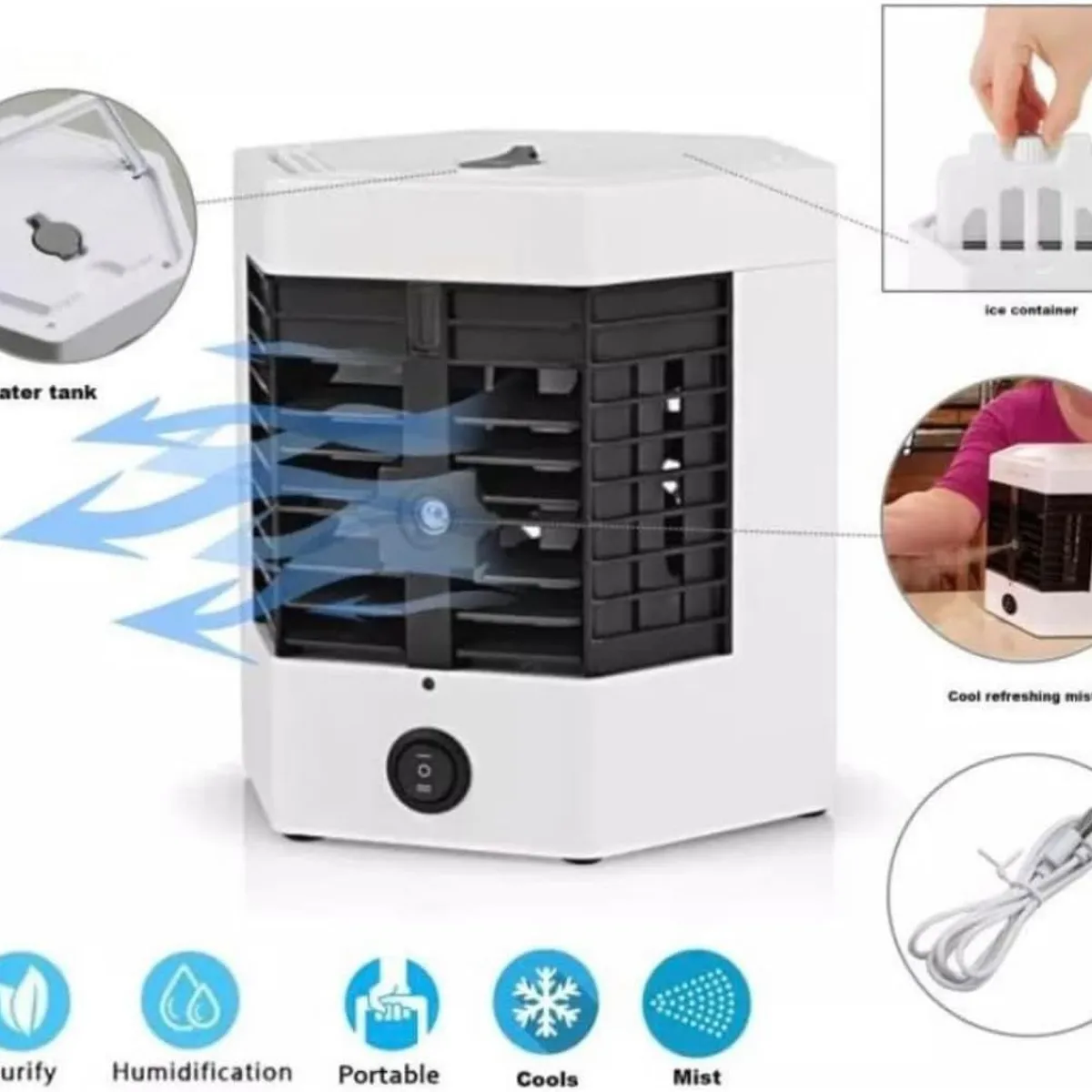 GENERICO - Enfriador De Aire Arctic Air Grip Go Portatil Recargable