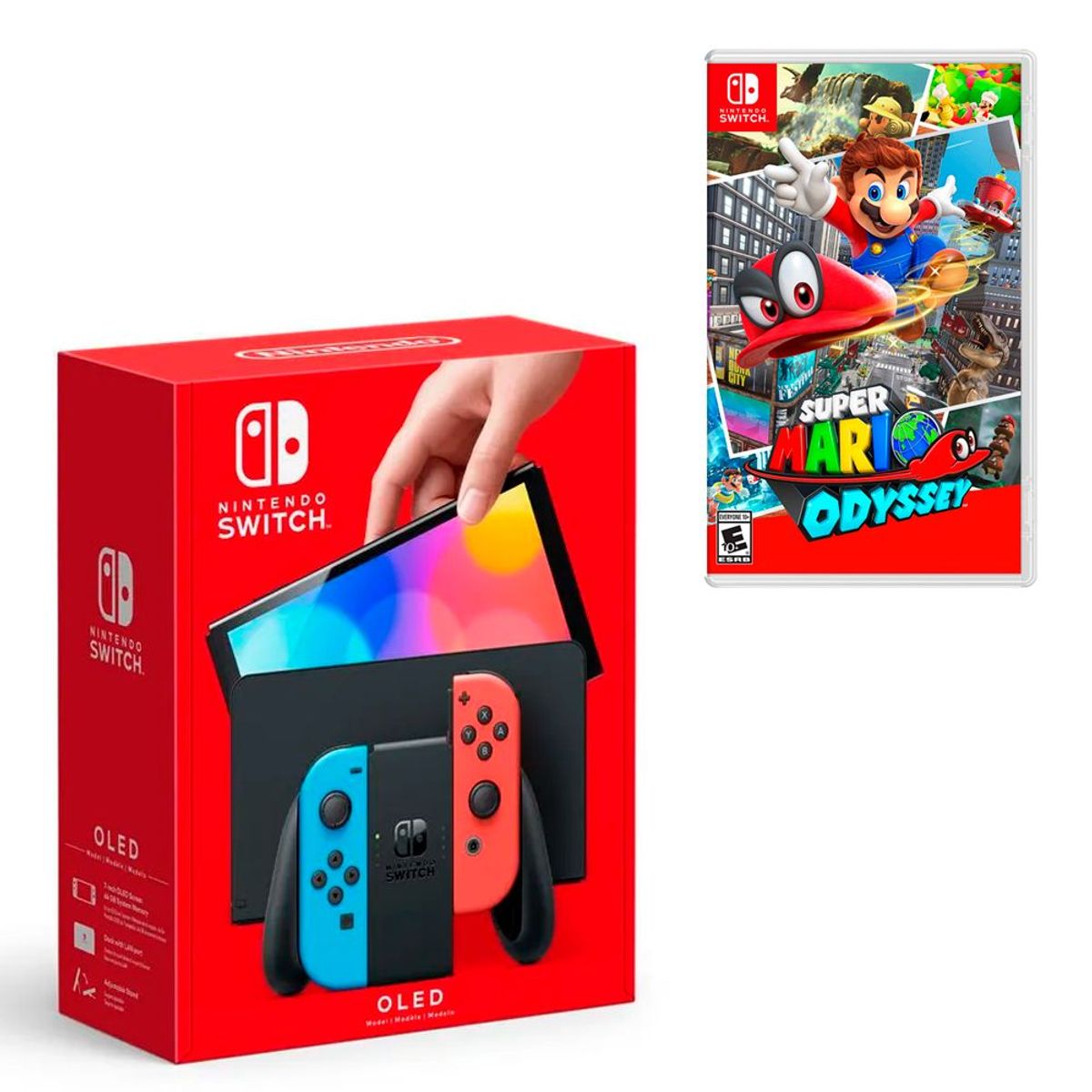 NINTENDO SWITCH - Consola Nintendo Switch Oled Neon  Super Mario Odyssey