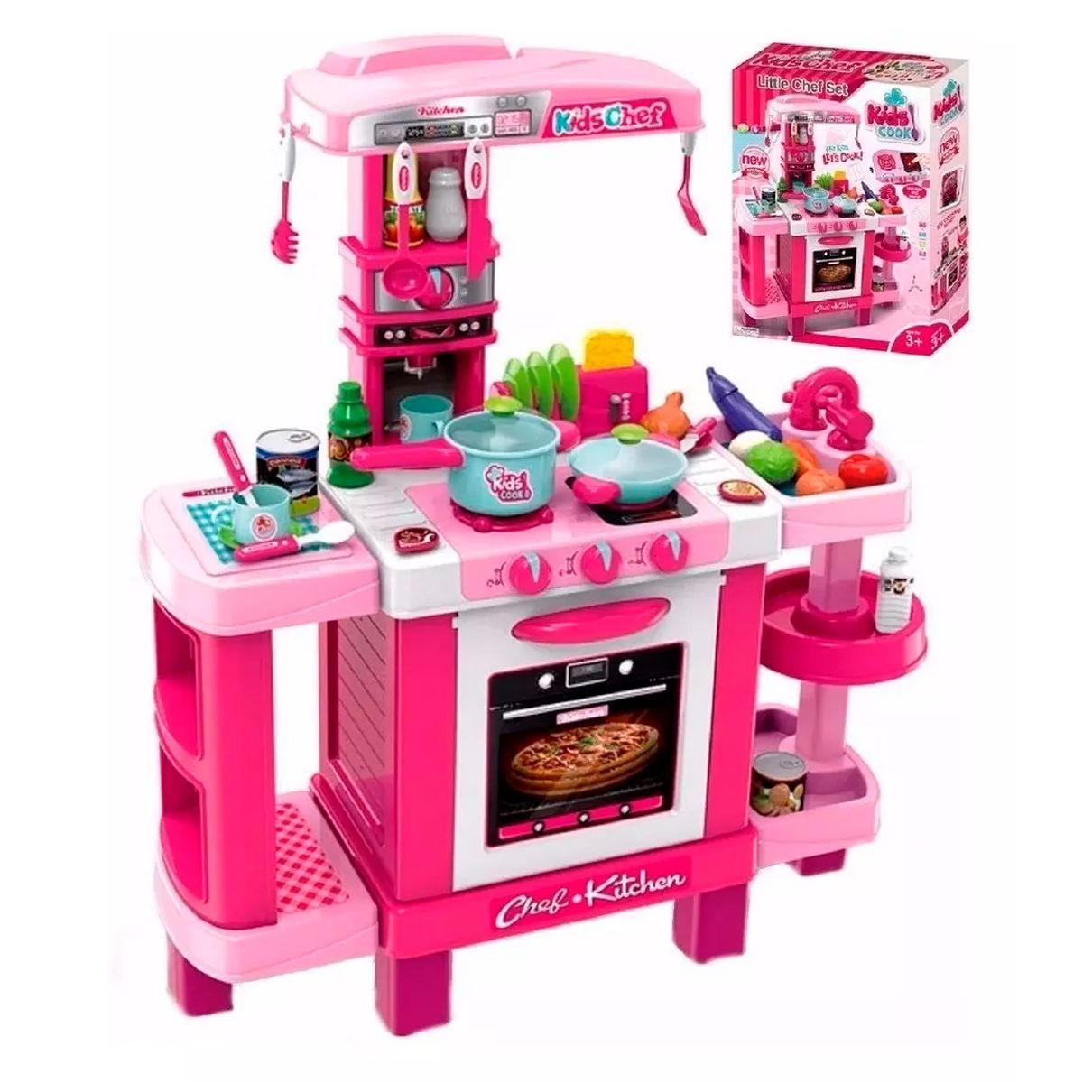 GENERICO - Cocina Juguete Infantil Luz Y Sonido Horno 87cm Rosa 938