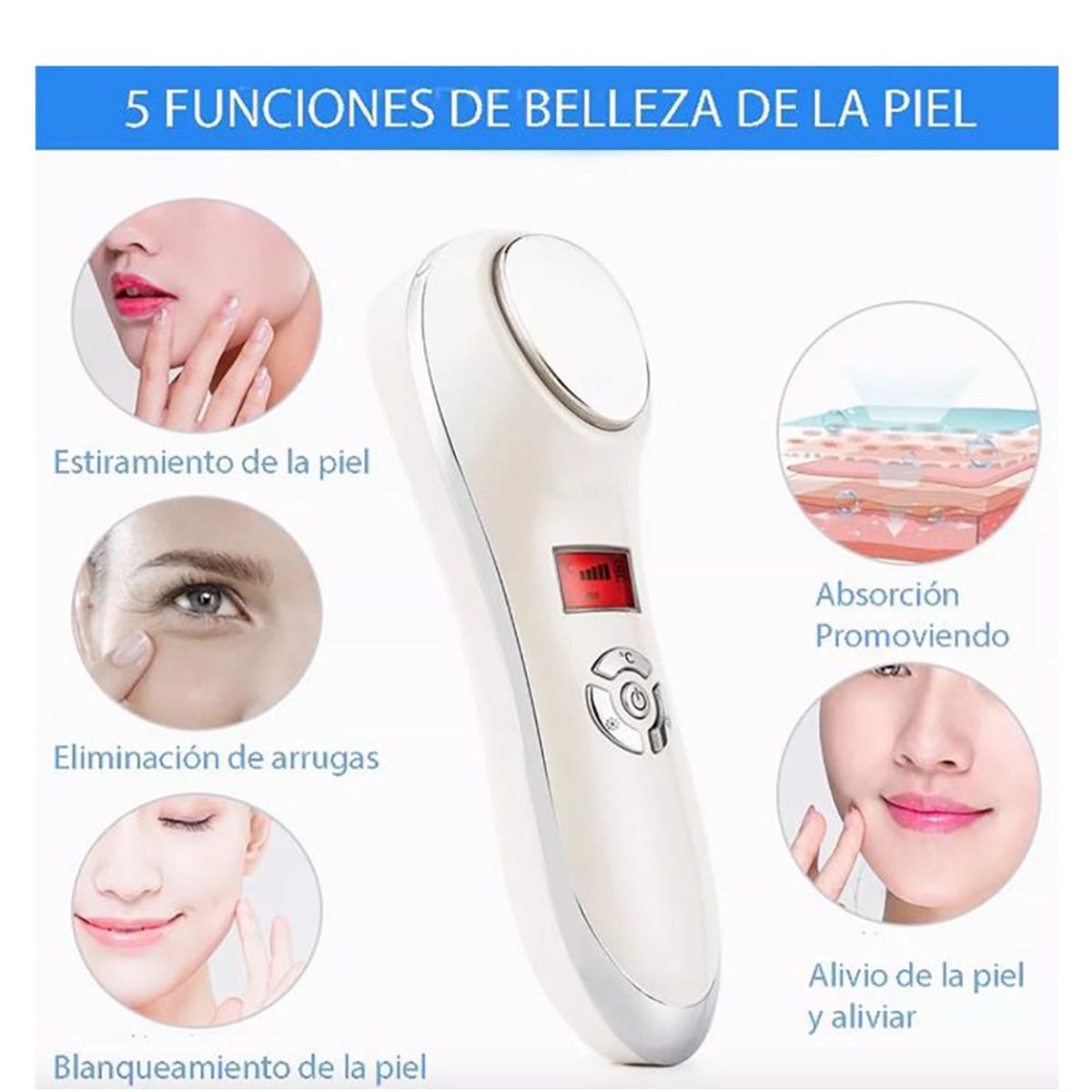 CARER SPARK - Masajeador Facial De Belleza Multifuncional Con Frío Y Calor