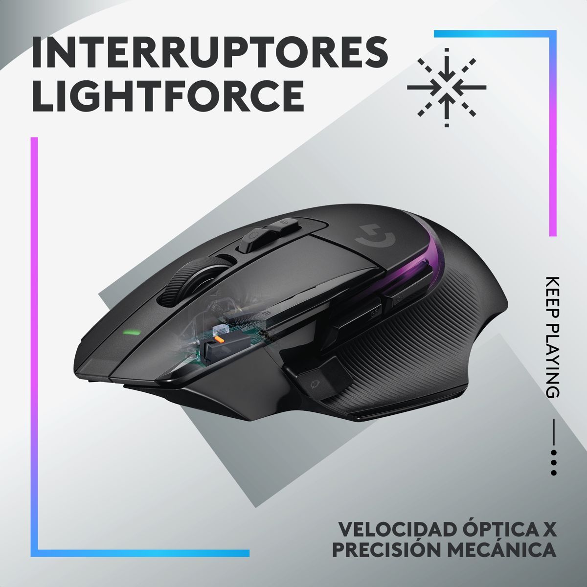 LOGITECH - Mouse Gamer Inalámbrico Rgb  Hero 25k Logitech G502 X Plus Negro