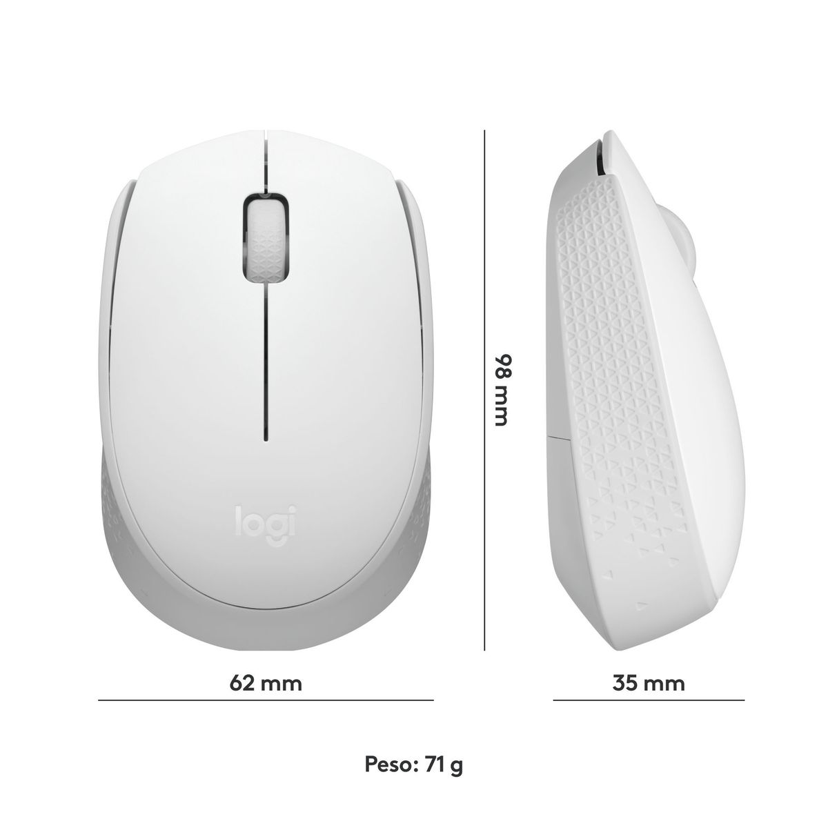 LOGITECH - Mouse Inalámbrico Logitech M170 Cómodo Y Portátil - Blanco