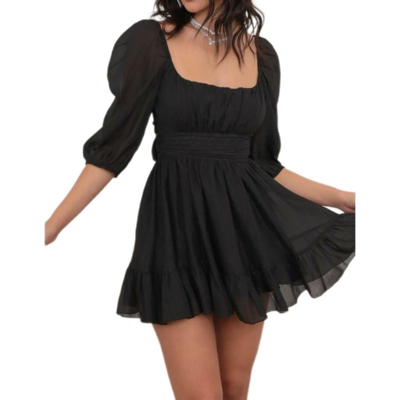 BAPU - Vestido corto manga tres cuartos