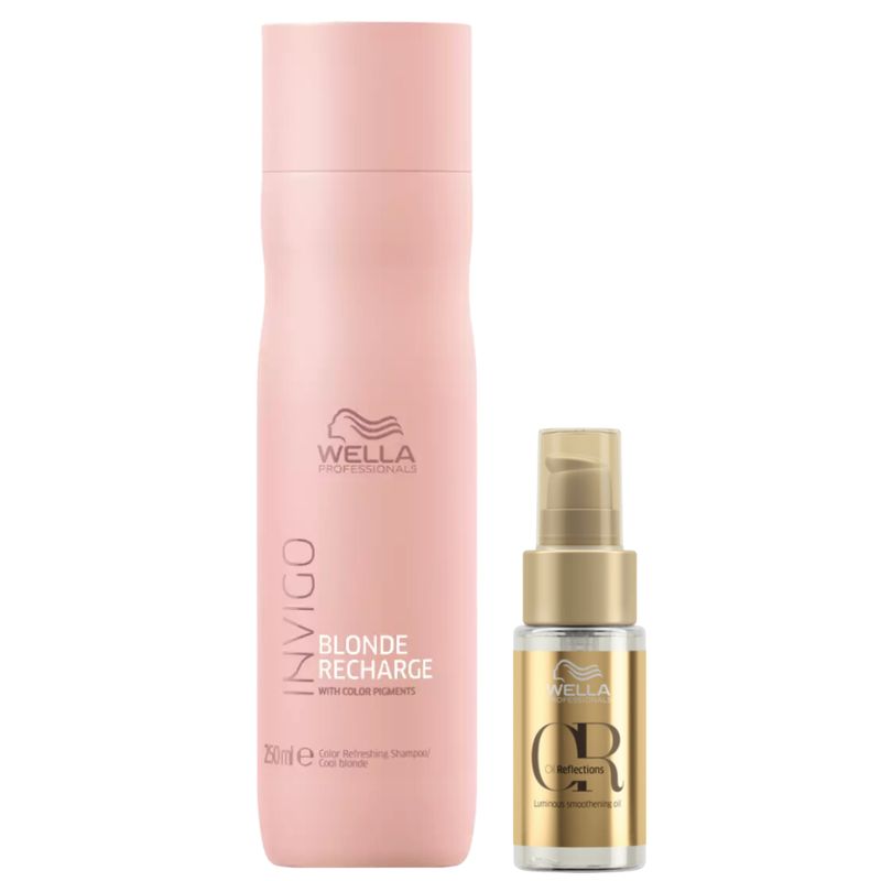WELLA - Wella Duo cuidado del color - Blonde Recharge + oleo