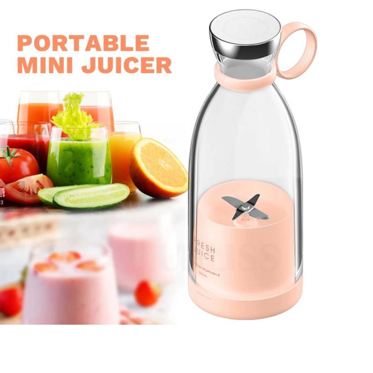 GENERICO - Licuadora Portátil Juice Fresh Juice Mini rosa