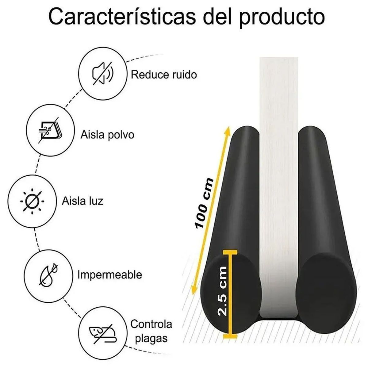 ONE PIXEL - Tapon Puerta Polvo Protector Insectos Raton Frio Aire Luz