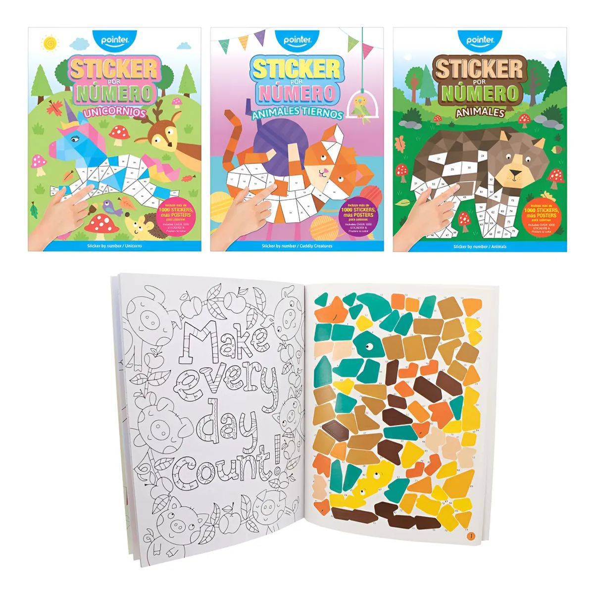 POINTER - Mi Primer Libro Para Pintar Por Números Con Stickers Unicornios Niños