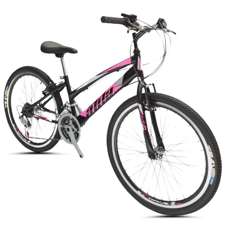 ATILA - Bicicleta todoterreno para niña Rin 24 18 cambios negra